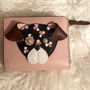 SMALL L-ZIP BIFOLD WALLET KATE SPADE FLOWER PUP